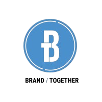 Logo of the agency Brand/Together, a blue circle with a B