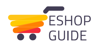 Logo of the agency Eshop Guide, a shopping trolley in yellow, orange and red