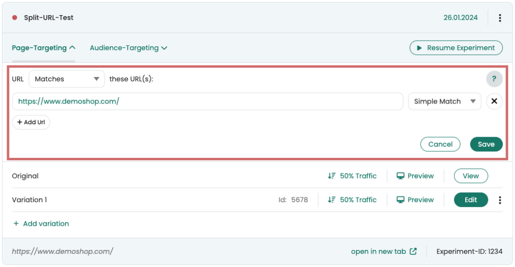 Redirect & Split URL Testing - Varify.io - A/B Testing Platform