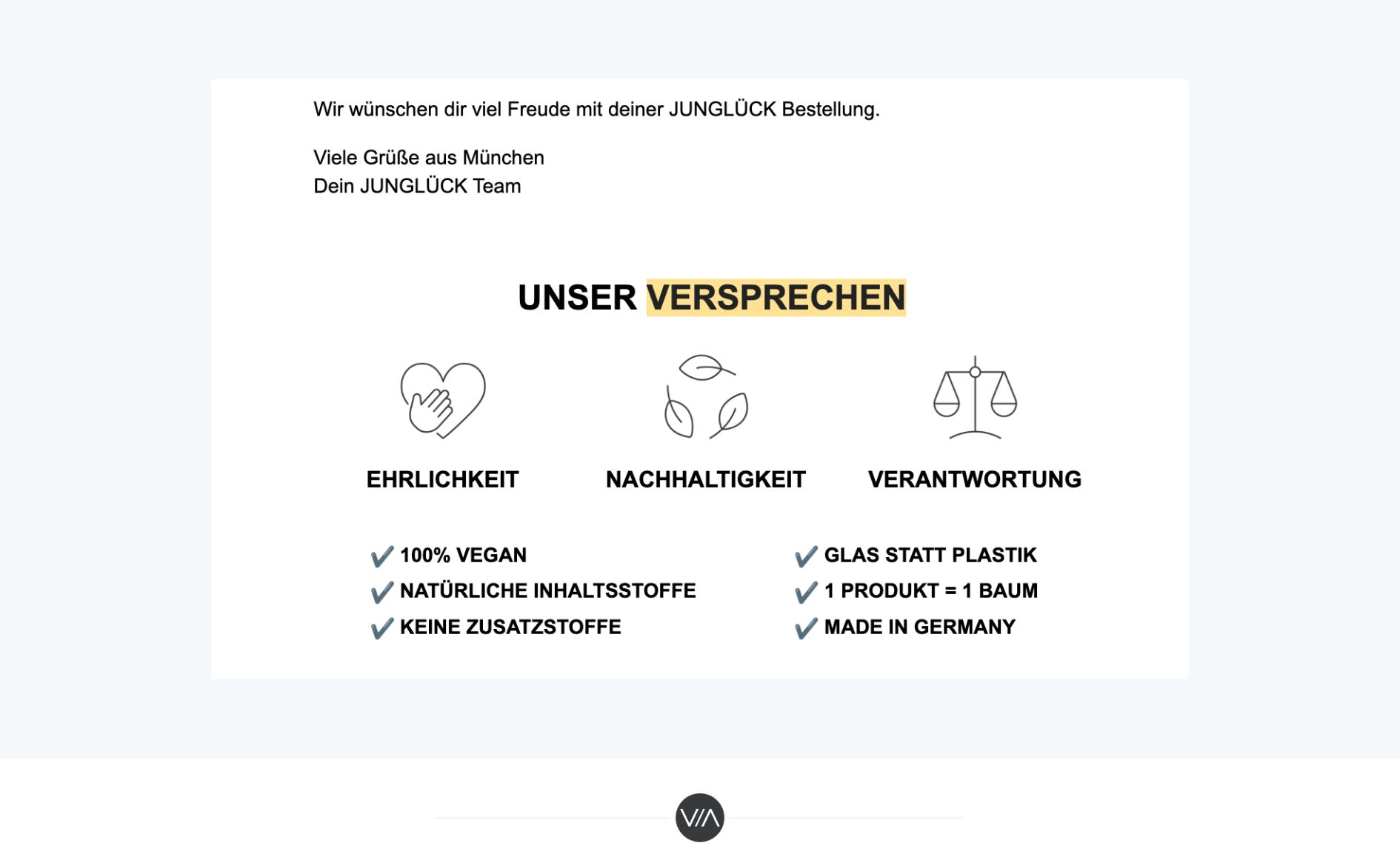 Mail von https://junglueck.de/ nach Bestellung