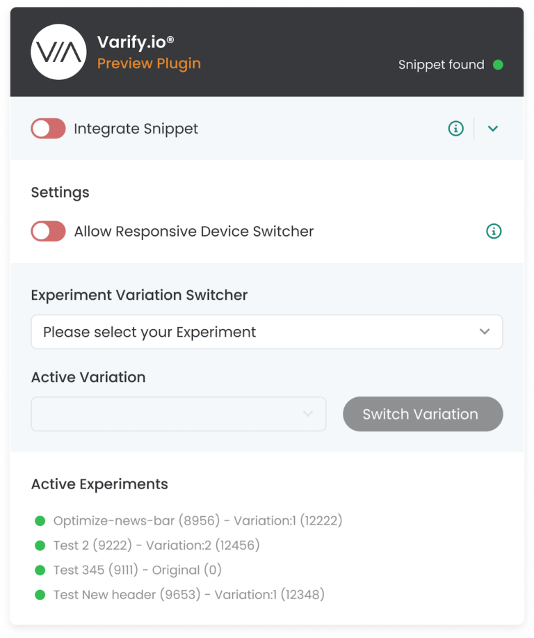 Chrome Browser Extension - Varify.io - A/B Testing Platform