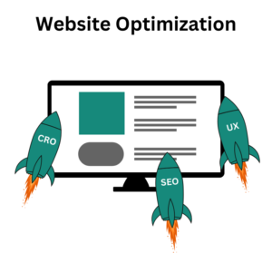 Web sitesi optimizasyonu roketli ekranlı kapak görseli